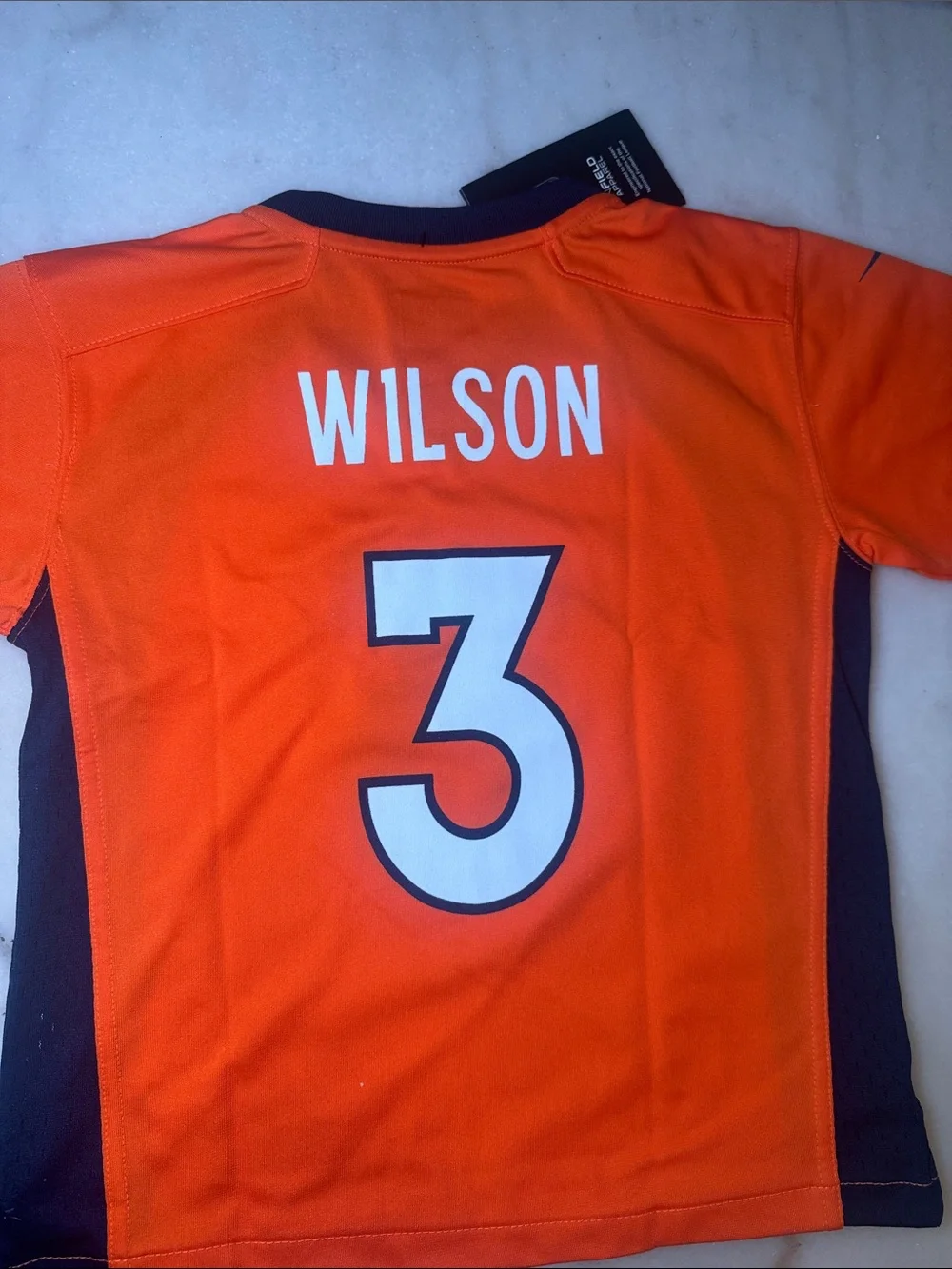 Nike Orange and Navy Broncos #3 Kids Jersey